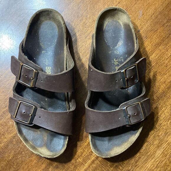Birkinstock slip on double strap sandals destroyed size 36 - Picture 1 of 8